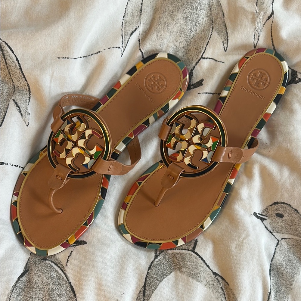Tory Burch Miller Enamel Sandals, NWT